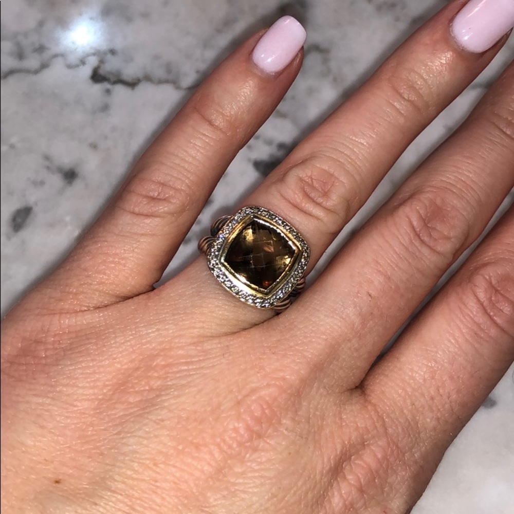 David Yurnan Smoky Quartz & Diamond Albion Ring